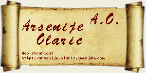 Arsenije Olarić vizit kartica